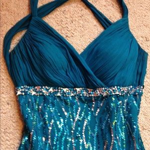 Teal Evening Gown / Prom Dress